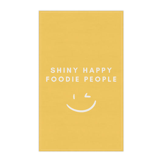 Shiny Happy Foodie Tea Towel - Yellow