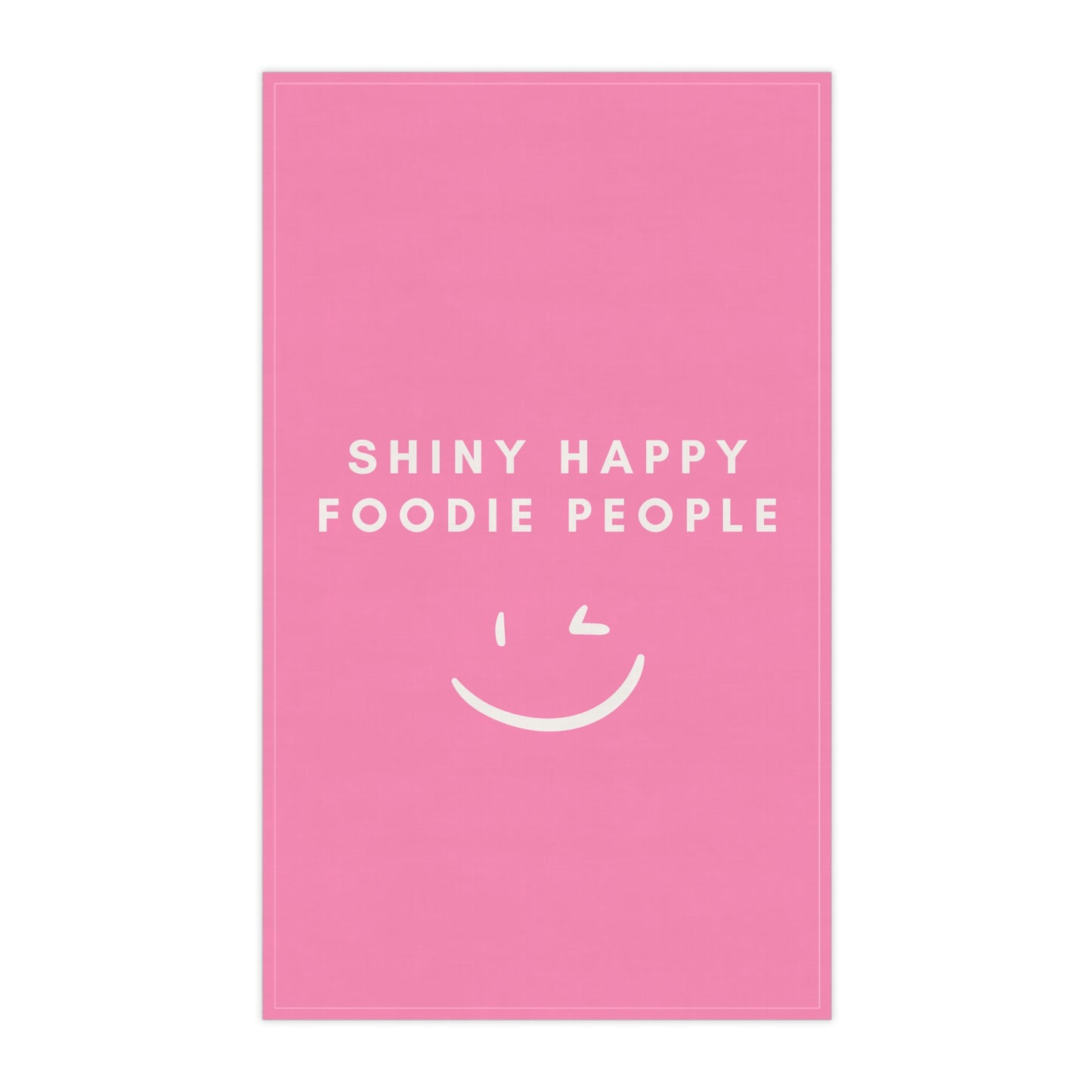 Shiny Happy Foodie Tea Towel - Pink