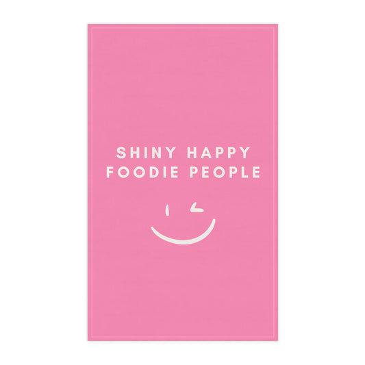 Shiny Happy Foodie Tea Towel - Pink