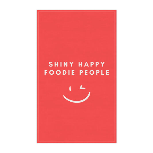 Shiny Happy Foodie Tea Towel - Red