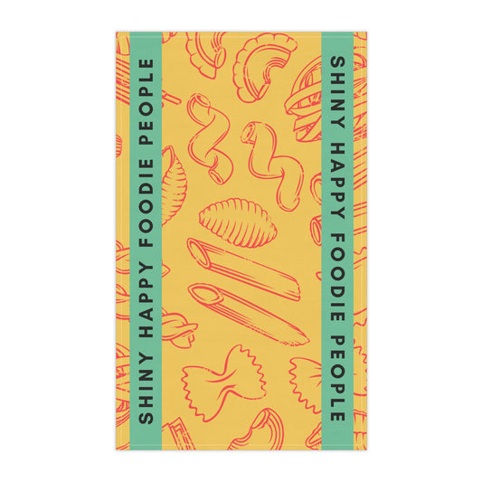 Shiny Happy Foodie People Tea Towel - Yellow